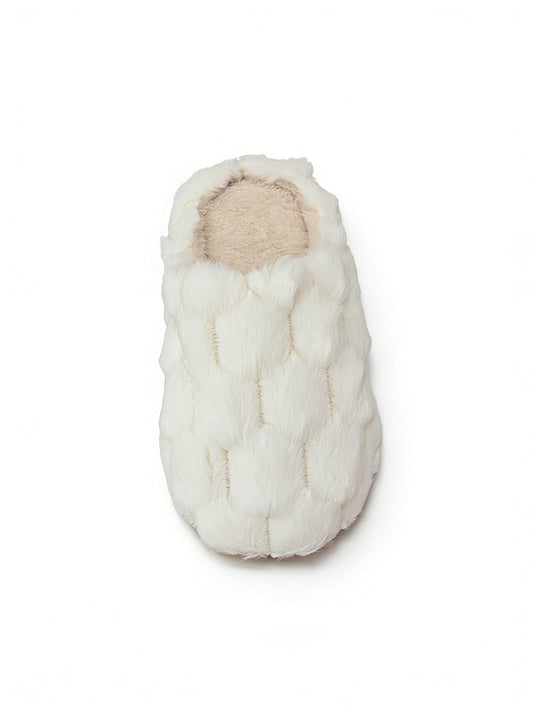 Bulk Slippers | Plush Fuzzy Plaid Slippers Women Winter Warm Indoor House Shoes Wholesale
