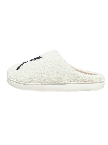 Bulk Slippers | Unisex Black Cat Embroidery Fuzzy Slippers Winter Warm Indoor Home Shoes Wholesale