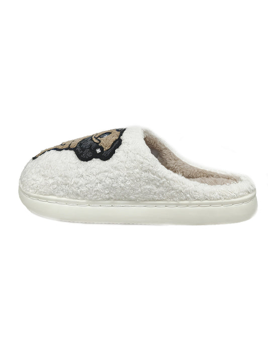 Bulk Slippers | Soft Unisex Cute Pug Fuzzy Slippers Winter Warm Indoor Family Shoes Wholesale