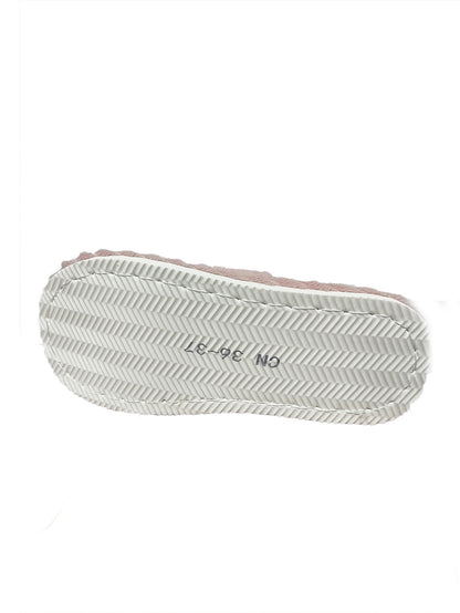 Bulk Slippers | Soft Ribbed Plush Slippers Women Winter Warm Anti-slip Indoor Shoes Wholesale